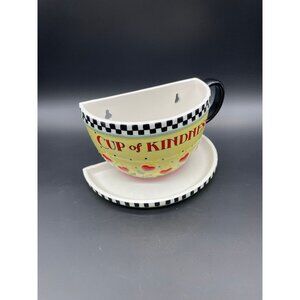 Vintage Mary Engelbreit Wall Pocket Vase Planter Basket Cup of Kindness